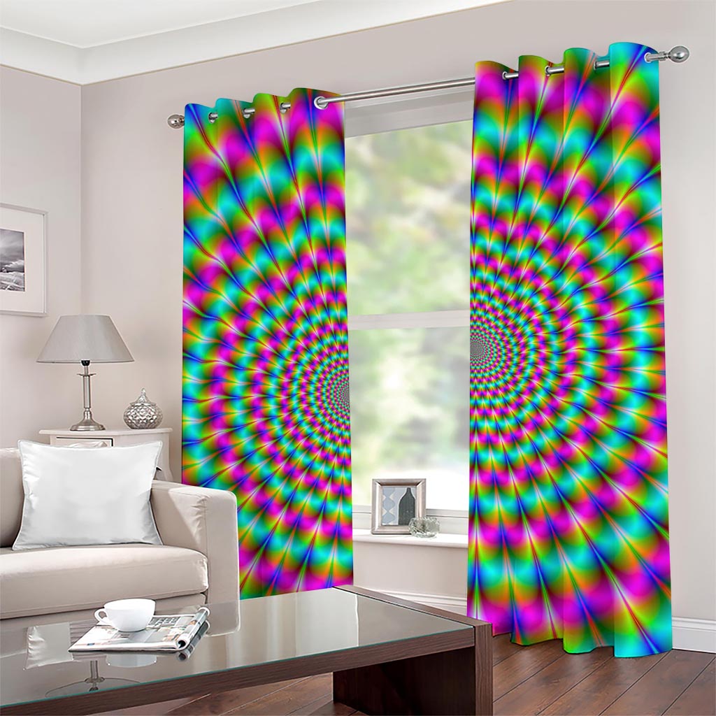 Psychedelic Rave Optical Illusion Grommet Curtains