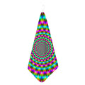 Psychedelic Rave Optical Illusion Hand Towel