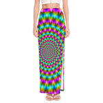 Psychedelic Rave Optical Illusion High Slit Maxi Skirt