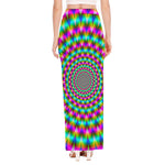 Psychedelic Rave Optical Illusion High Slit Maxi Skirt