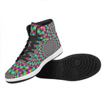 Psychedelic Rave Optical Illusion High Top Leather Sneakers