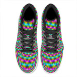 Psychedelic Rave Optical Illusion High Top Leather Sneakers