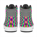 Psychedelic Rave Optical Illusion High Top Leather Sneakers