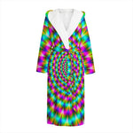 Psychedelic Rave Optical Illusion Hooded Bathrobe