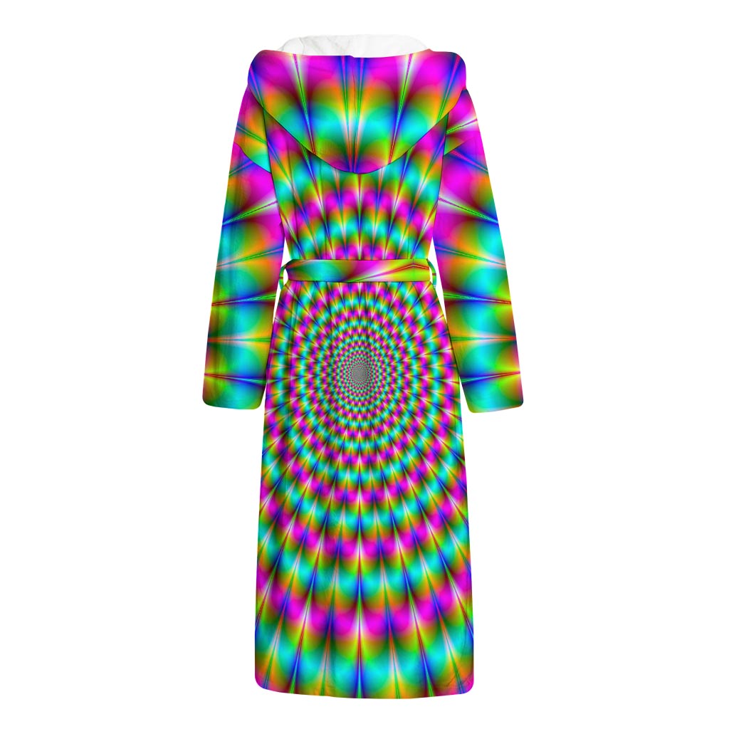 Psychedelic Rave Optical Illusion Hooded Bathrobe