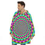 Psychedelic Rave Optical Illusion Hoodie Blanket