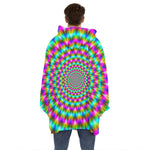 Psychedelic Rave Optical Illusion Hoodie Blanket