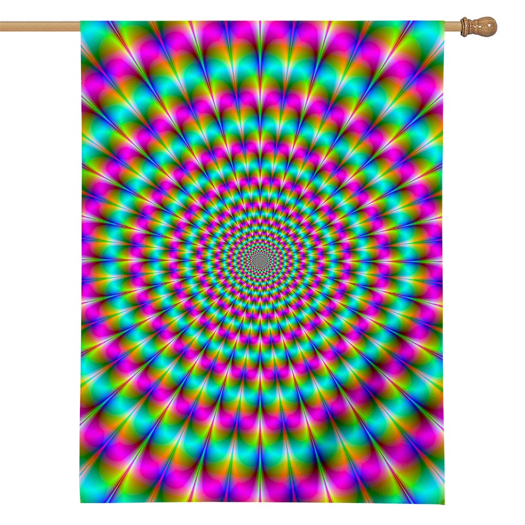Psychedelic Rave Optical Illusion House Flag
