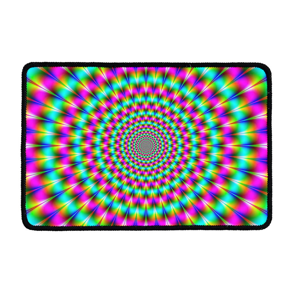 Psychedelic Rave Optical Illusion Kitchen Mat