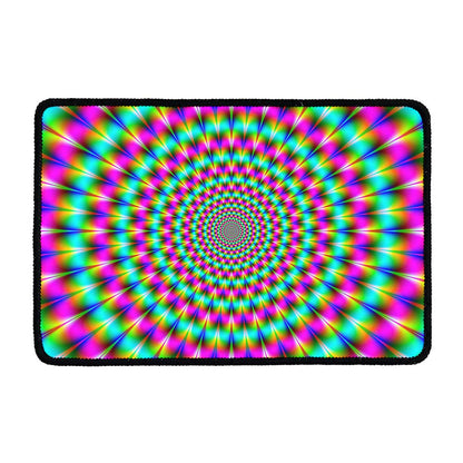 Psychedelic Rave Optical Illusion Kitchen Mat