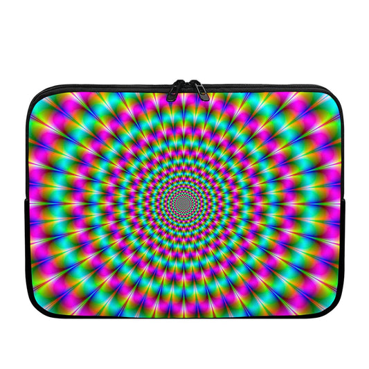 Psychedelic Rave Optical Illusion Laptop Sleeve