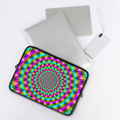 Psychedelic Rave Optical Illusion Laptop Sleeve