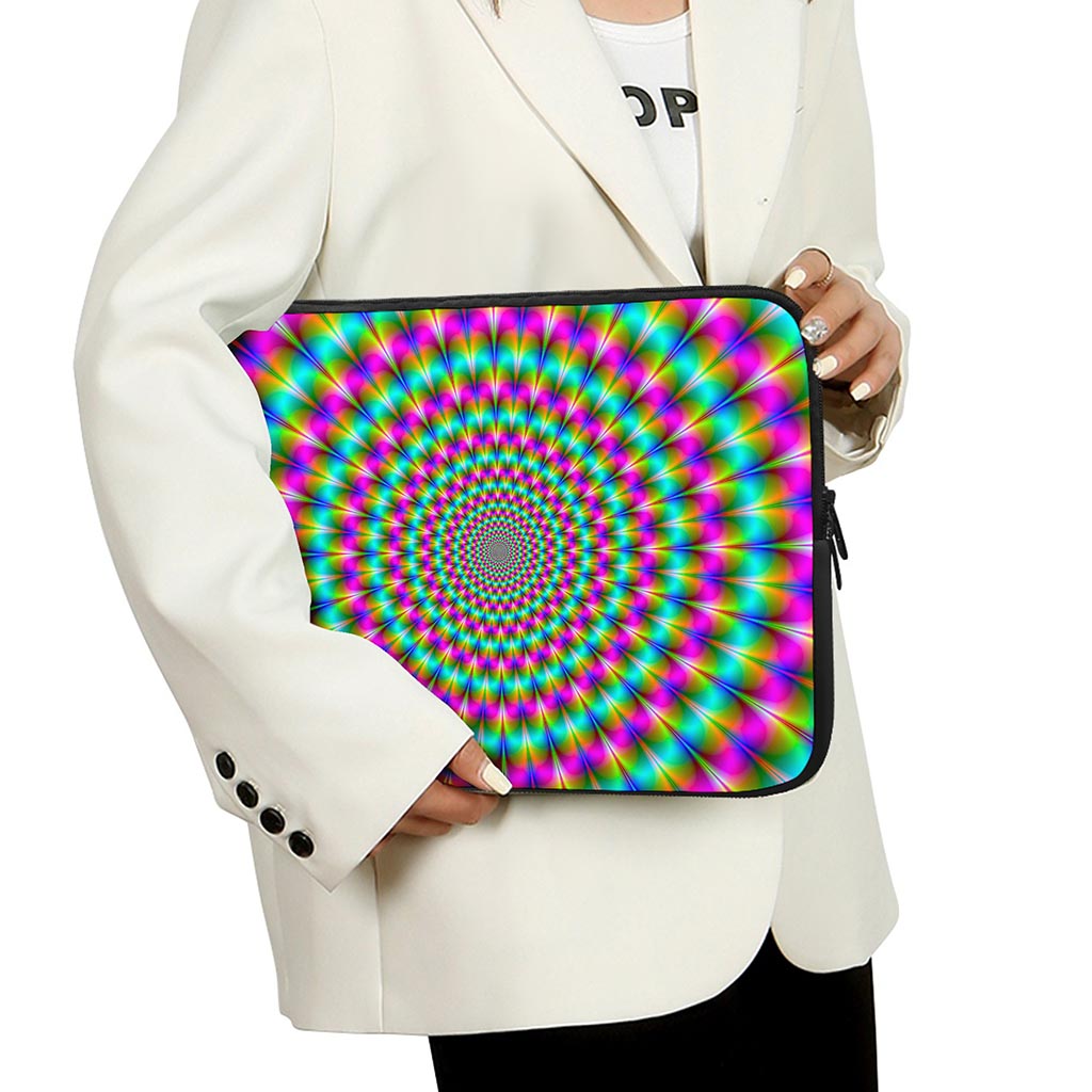 Psychedelic Rave Optical Illusion Laptop Sleeve