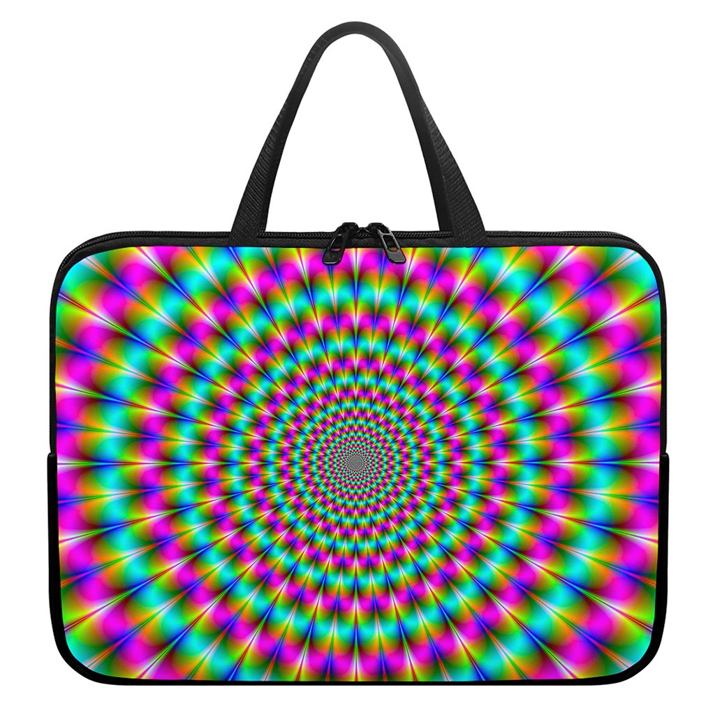 Psychedelic Rave Optical Illusion Laptop Sleeve With Handle