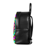Psychedelic Rave Optical Illusion Leather Backpack