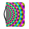 Psychedelic Rave Optical Illusion Leather Bible Cover
