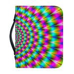 Psychedelic Rave Optical Illusion Leather Bible Cover
