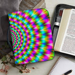 Psychedelic Rave Optical Illusion Leather Bible Cover