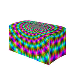 Psychedelic Rave Optical Illusion Leather Tissue Box Cover