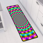 Psychedelic Rave Optical Illusion Long Kitchen Mat