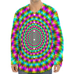 Psychedelic Rave Optical Illusion Long Sleeve Baseball Jersey
