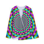 Psychedelic Rave Optical Illusion Long Sleeve Short Coat