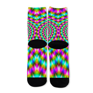 Psychedelic Rave Optical Illusion Long Socks