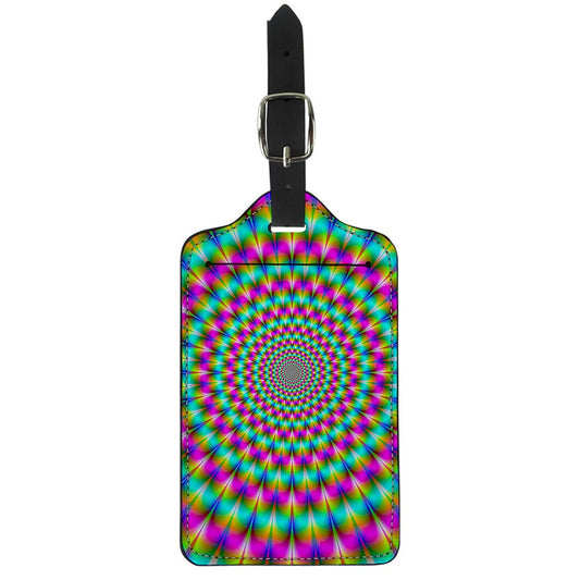 Psychedelic Rave Optical Illusion Luggage Tag
