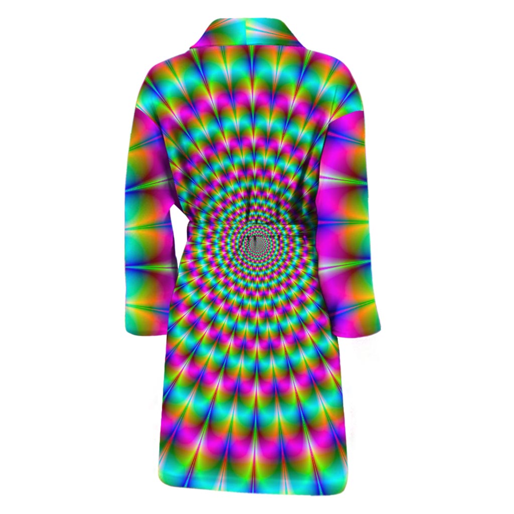Psychedelic Rave Optical Illusion Men's Bathrobe