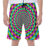 Psychedelic Rave Optical Illusion Men's Beach Shorts