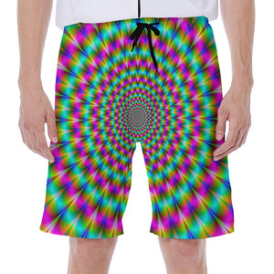 Psychedelic Rave Optical Illusion Men's Beach Shorts