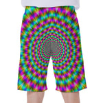 Psychedelic Rave Optical Illusion Men's Beach Shorts