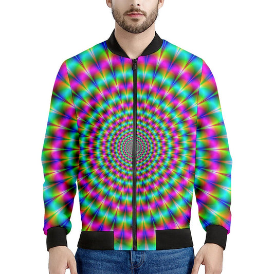 Psychedelic Rave Optical Illusion Men's Bomber Jacket