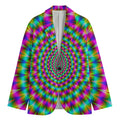 Psychedelic Rave Optical Illusion Men's Cotton Blazer