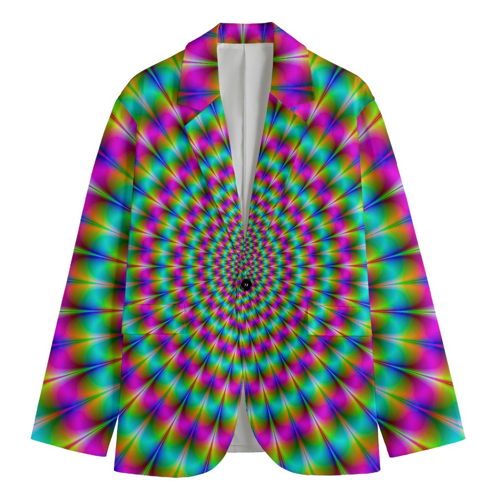 Psychedelic Rave Optical Illusion Men's Cotton Blazer