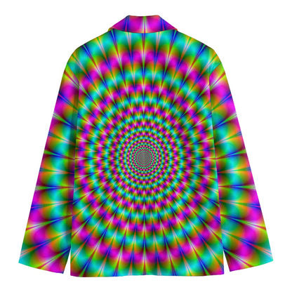 Psychedelic Rave Optical Illusion Men's Cotton Blazer