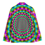 Psychedelic Rave Optical Illusion Men's Cotton Blazer