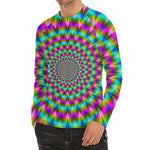 Psychedelic Rave Optical Illusion Men's Long Sleeve Rash Guard