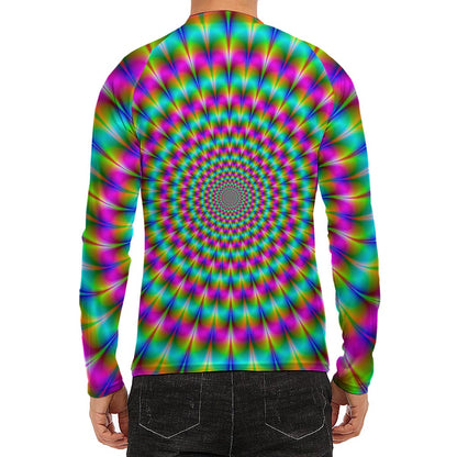 Psychedelic Rave Optical Illusion Men's Long Sleeve Rash Guard