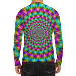 Psychedelic Rave Optical Illusion Men's Long Sleeve Rash Guard