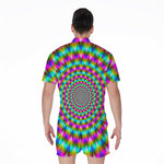 Psychedelic Rave Optical Illusion Men's Rompers