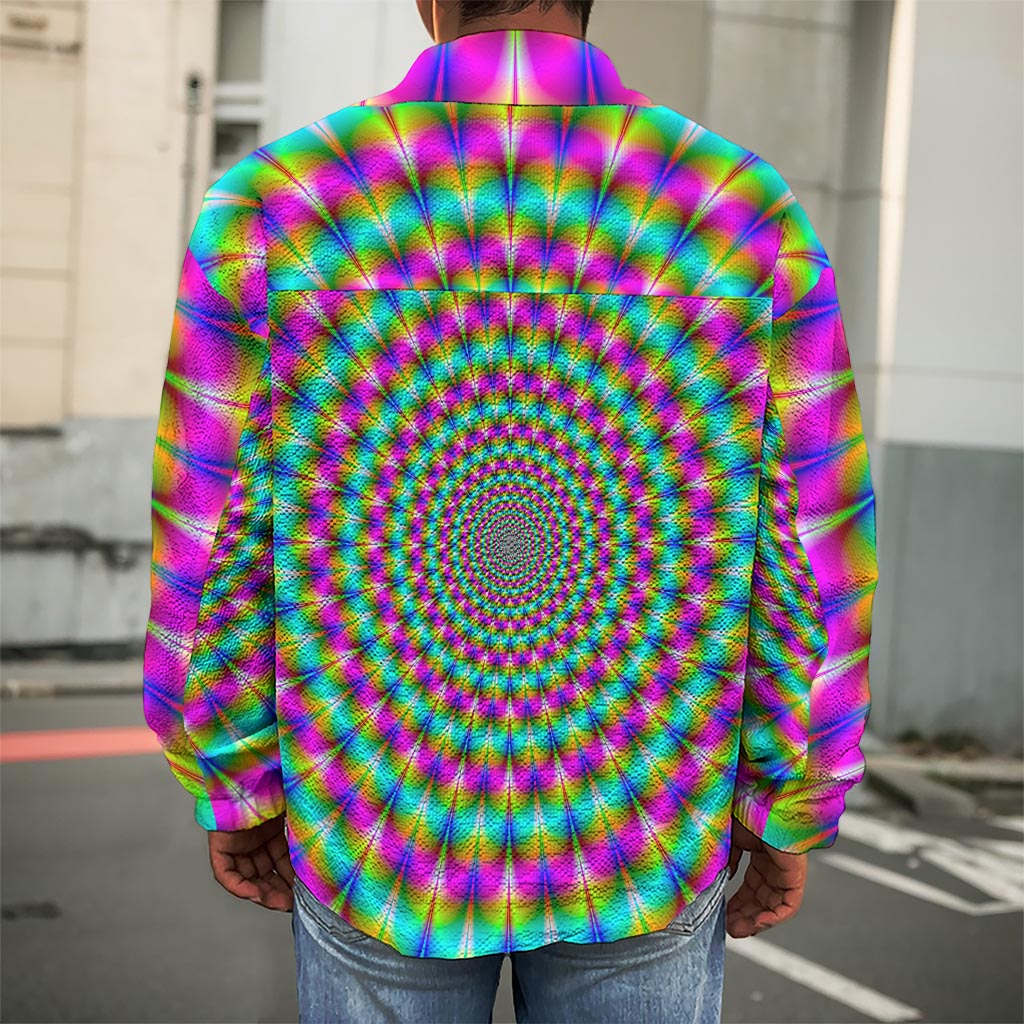 Psychedelic Rave Optical Illusion Men's Shirt Jacket