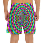 Psychedelic Rave Optical Illusion Men's Split Running Shorts