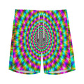 Psychedelic Rave Optical Illusion Men's Athletic Shorts