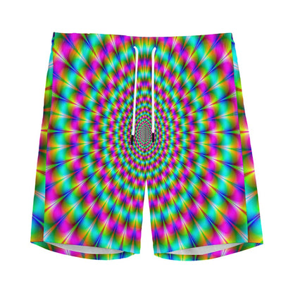 Psychedelic Rave Optical Illusion Men's Sports Shorts