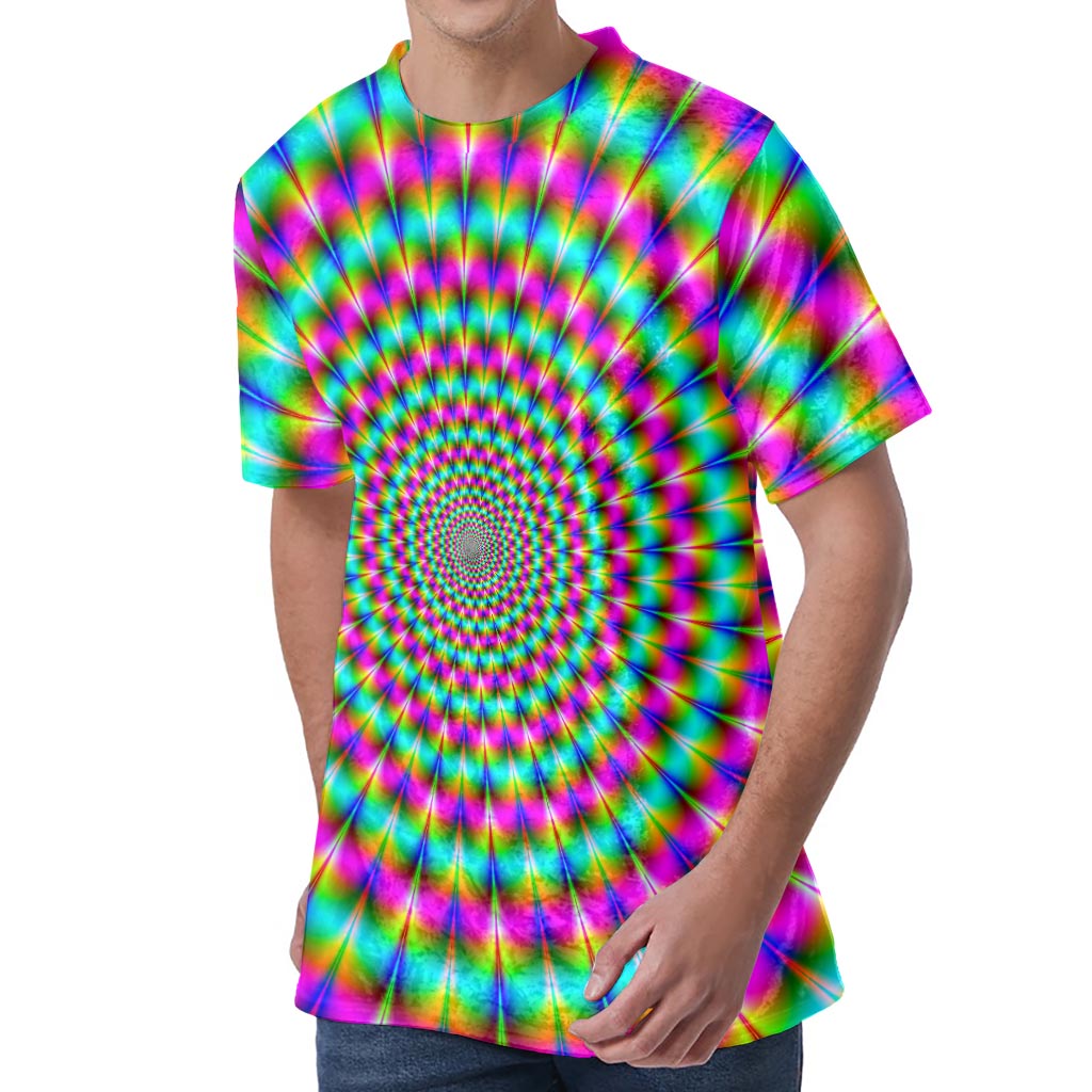 Psychedelic Rave Optical Illusion Men's Velvet T-Shirt