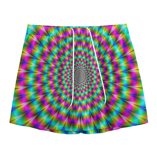Psychedelic Rave Optical Illusion Mesh Shorts