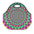 Psychedelic Rave Optical Illusion Neoprene Lunch Bag