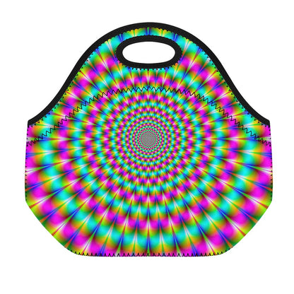 Psychedelic Rave Optical Illusion Neoprene Lunch Bag