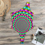 Psychedelic Rave Optical Illusion One Shoulder Bodysuit